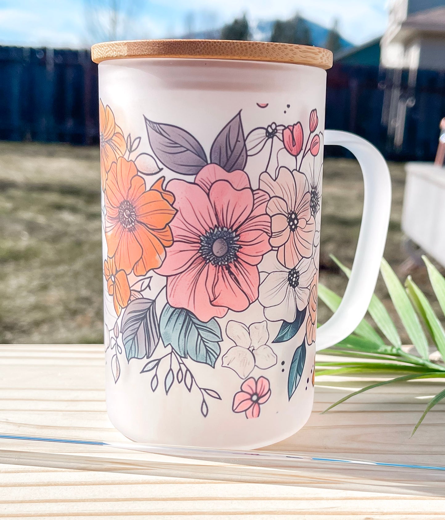 Floral Frosted Mug