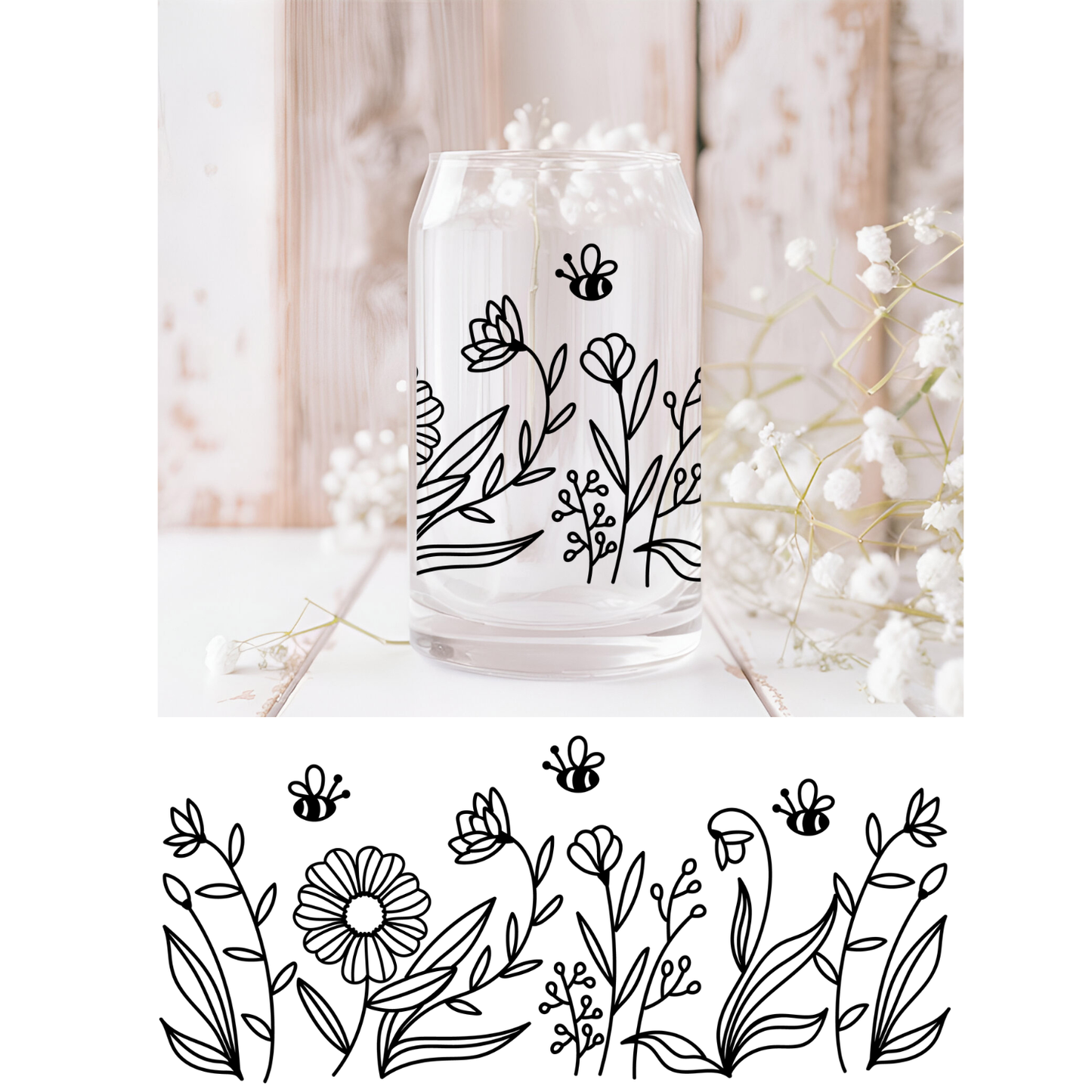 Simply Floral UVDTF Cup Wrap