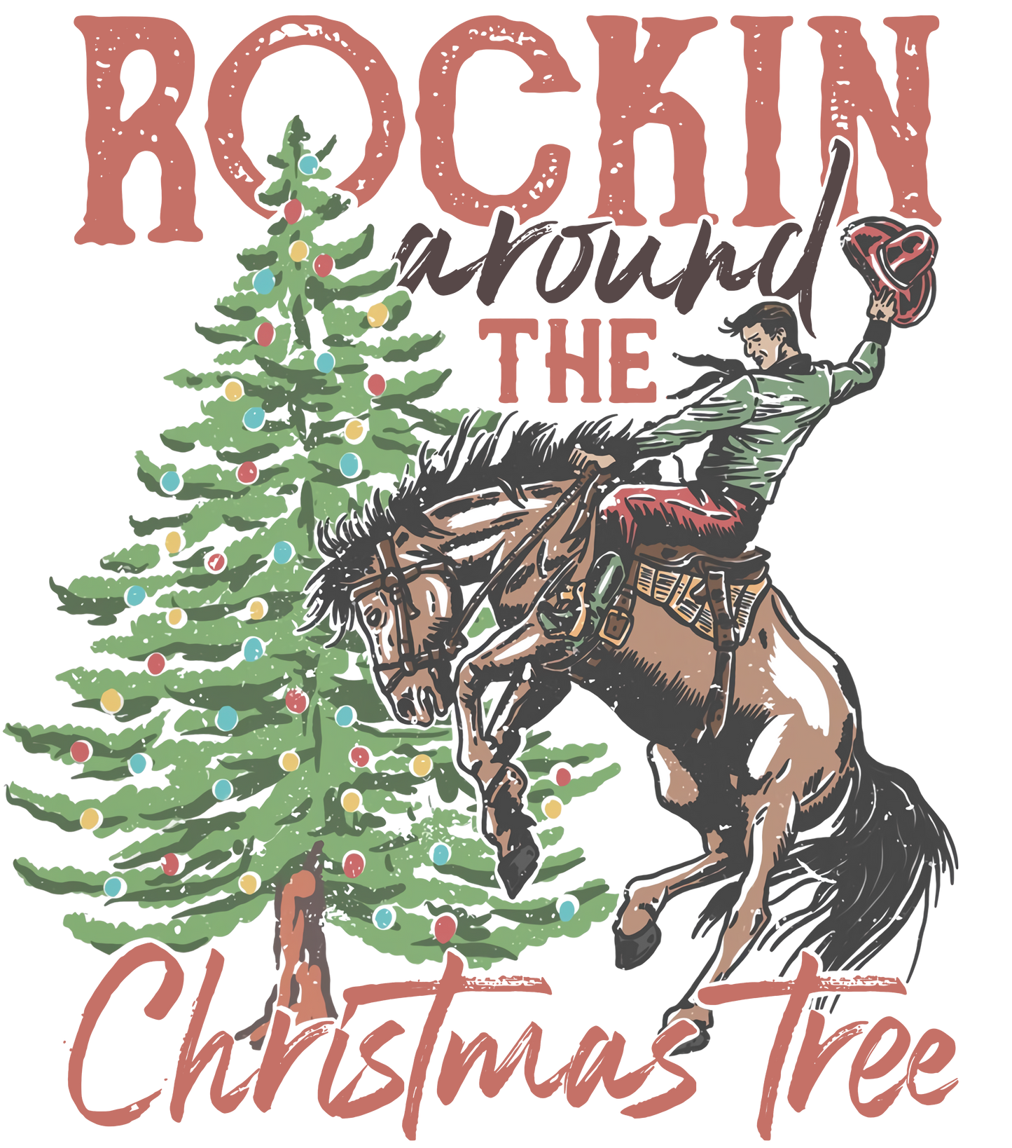 Rockin Round the Christmas Tree DTF Transfer