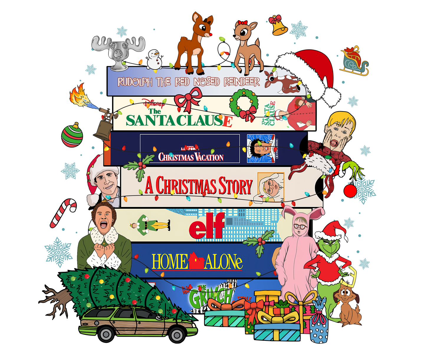 Christmas Movies DTF Transfer