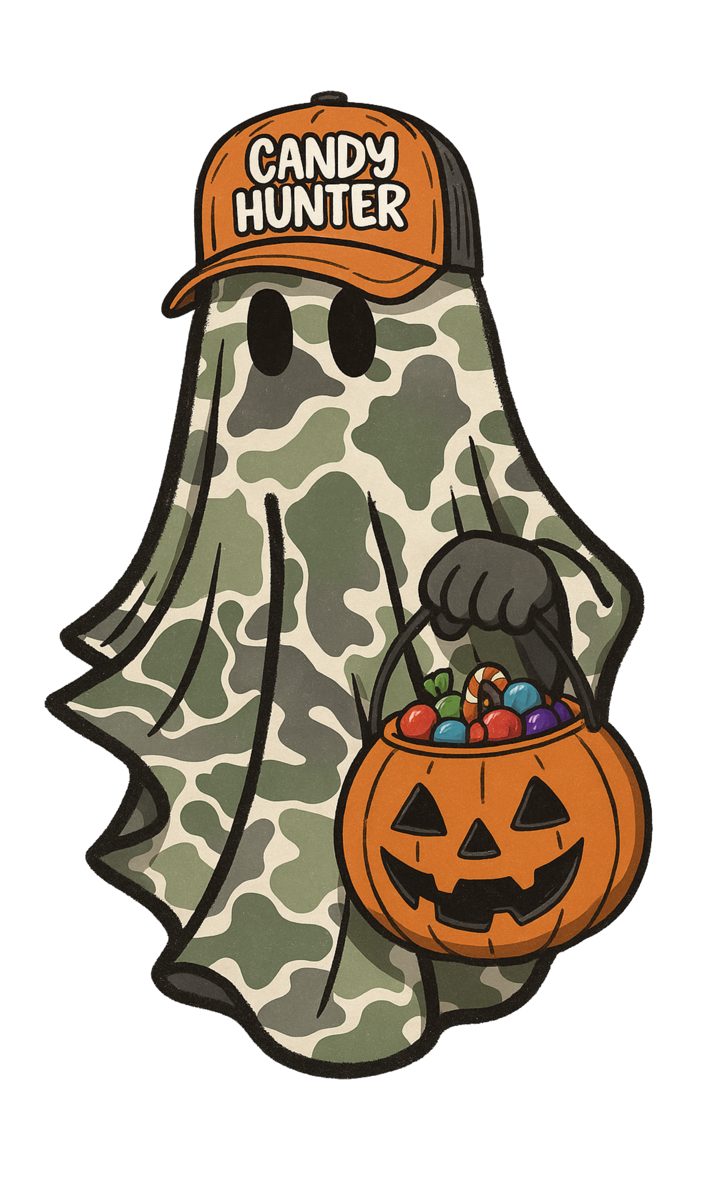 Camo Candy Ghost DTF Transfer