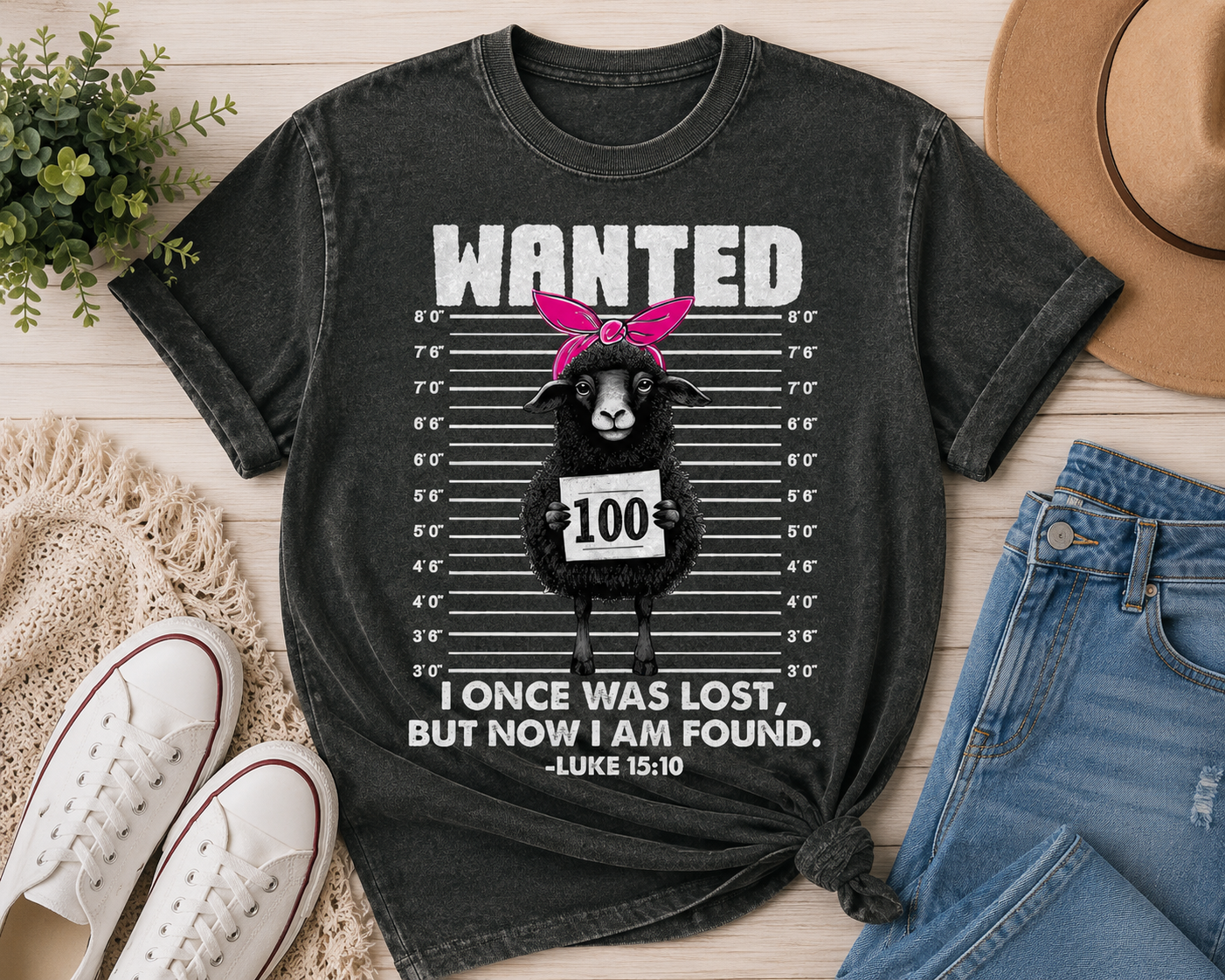 Wanted by Grace Black Sheep Christian T-Shirt