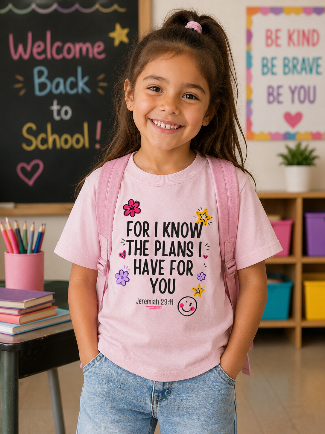 Jeremiah 29:11 Kids Back to School Tee | For I Know the Plans I Have for You