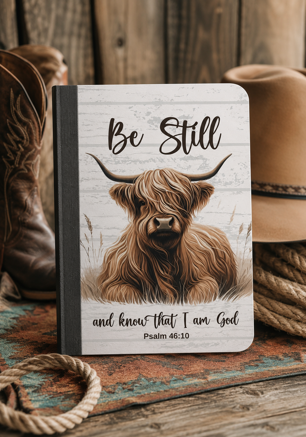 Be Still Highland Cow Composition Notebook
