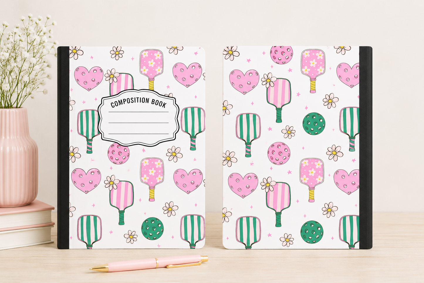 Pickleball Hardcover Composition Notebook