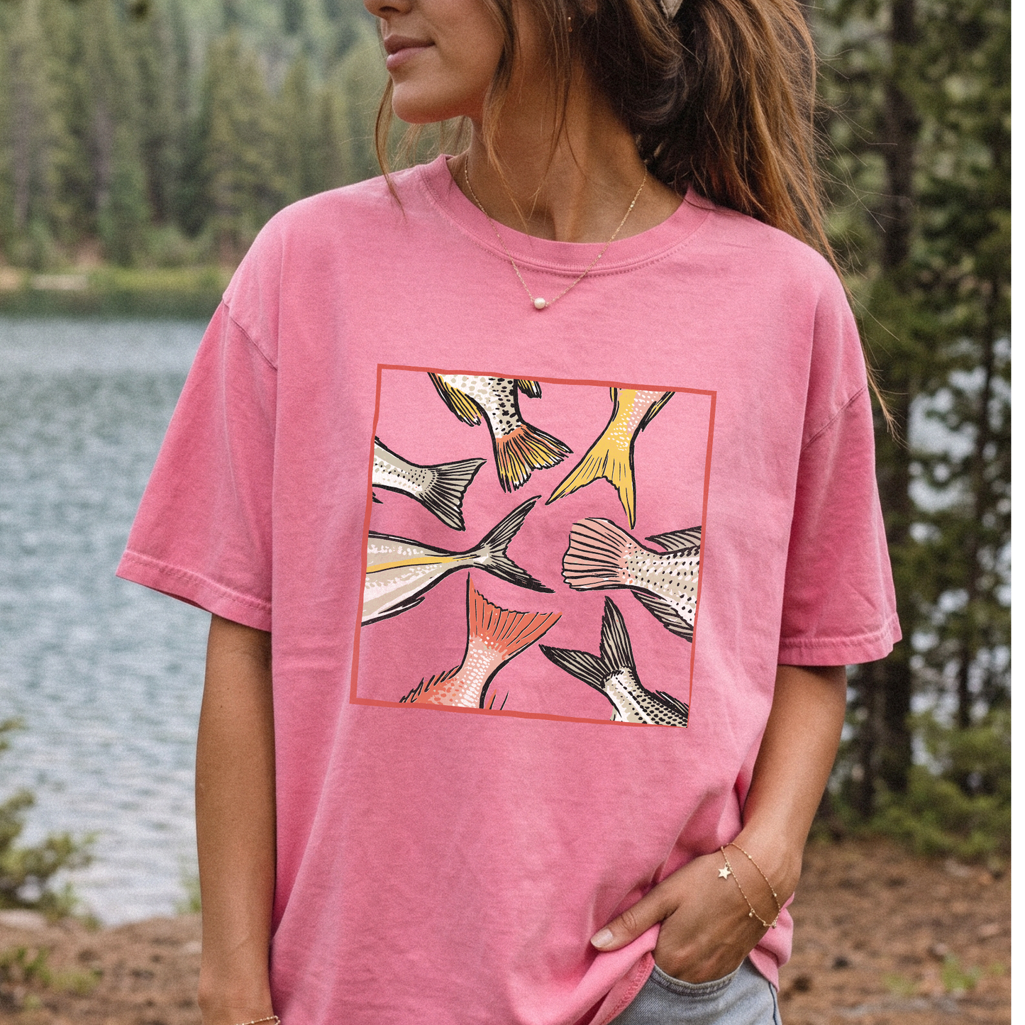 Fish Tail Lake Life Graphic T-Shirt