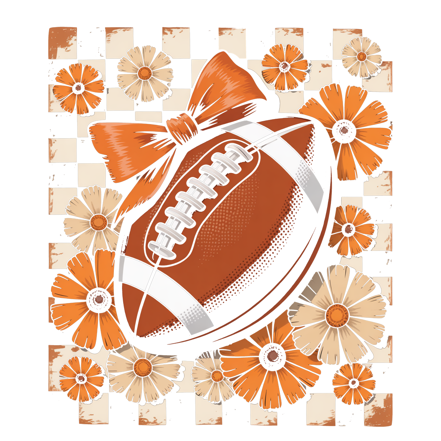 Floral Football DTF Transfer