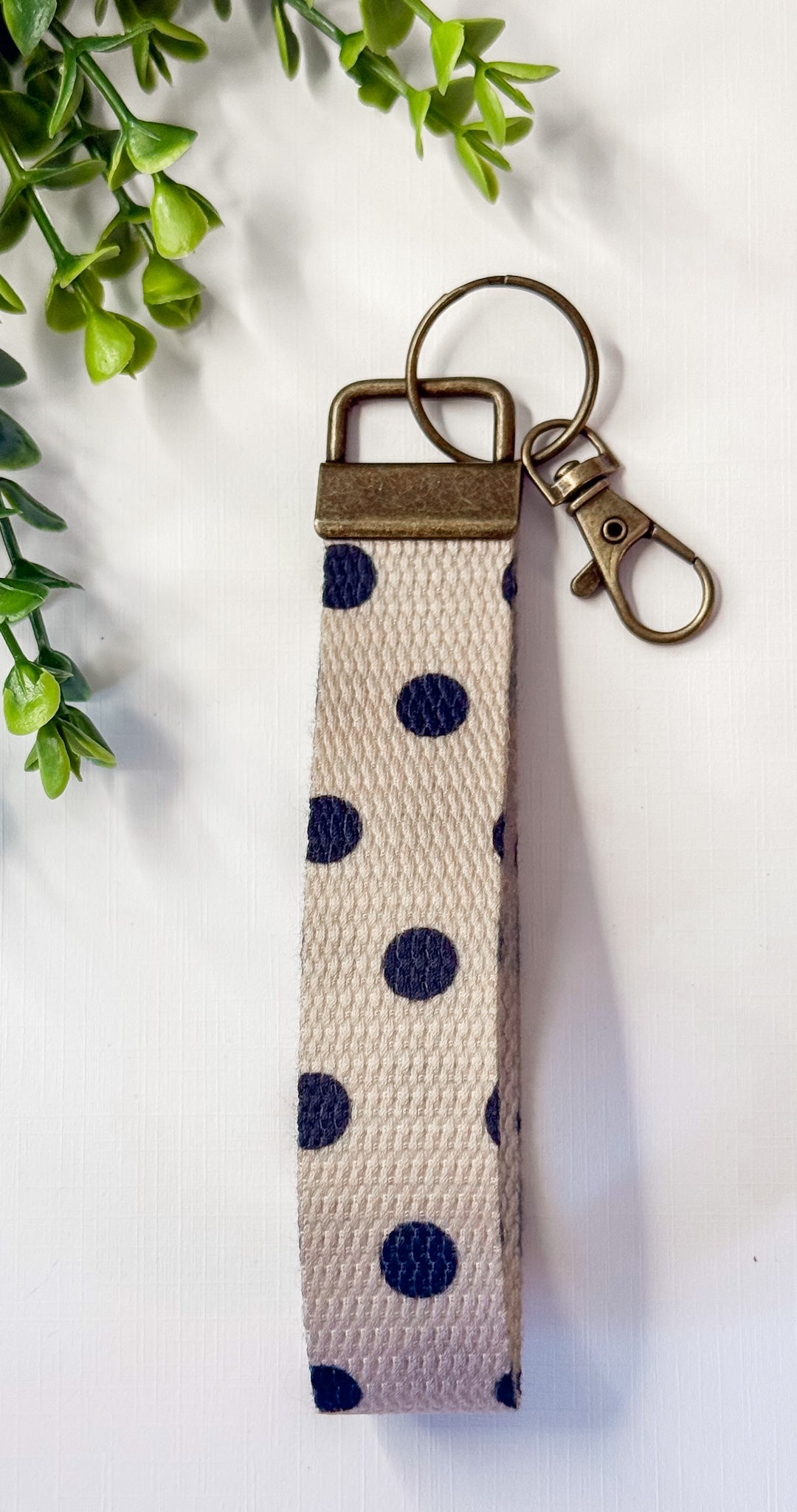 Espresso Polka Dot Wristlet Lanyard
