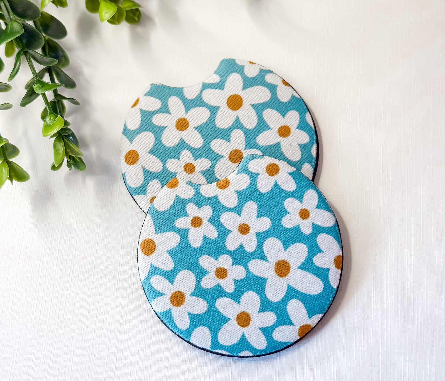 Daisy Blue Car Coasters