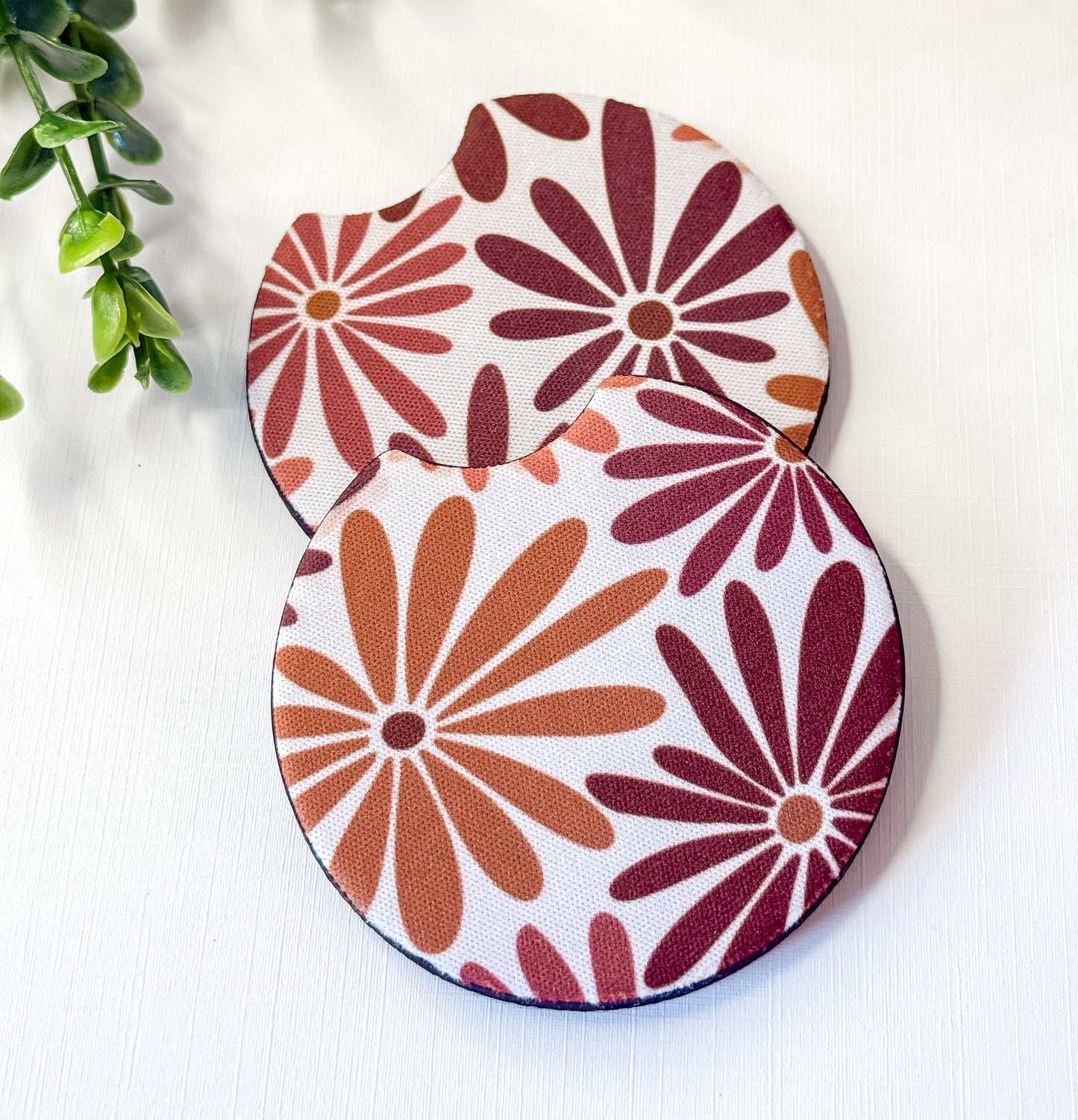 Copper Flower Car Coasters