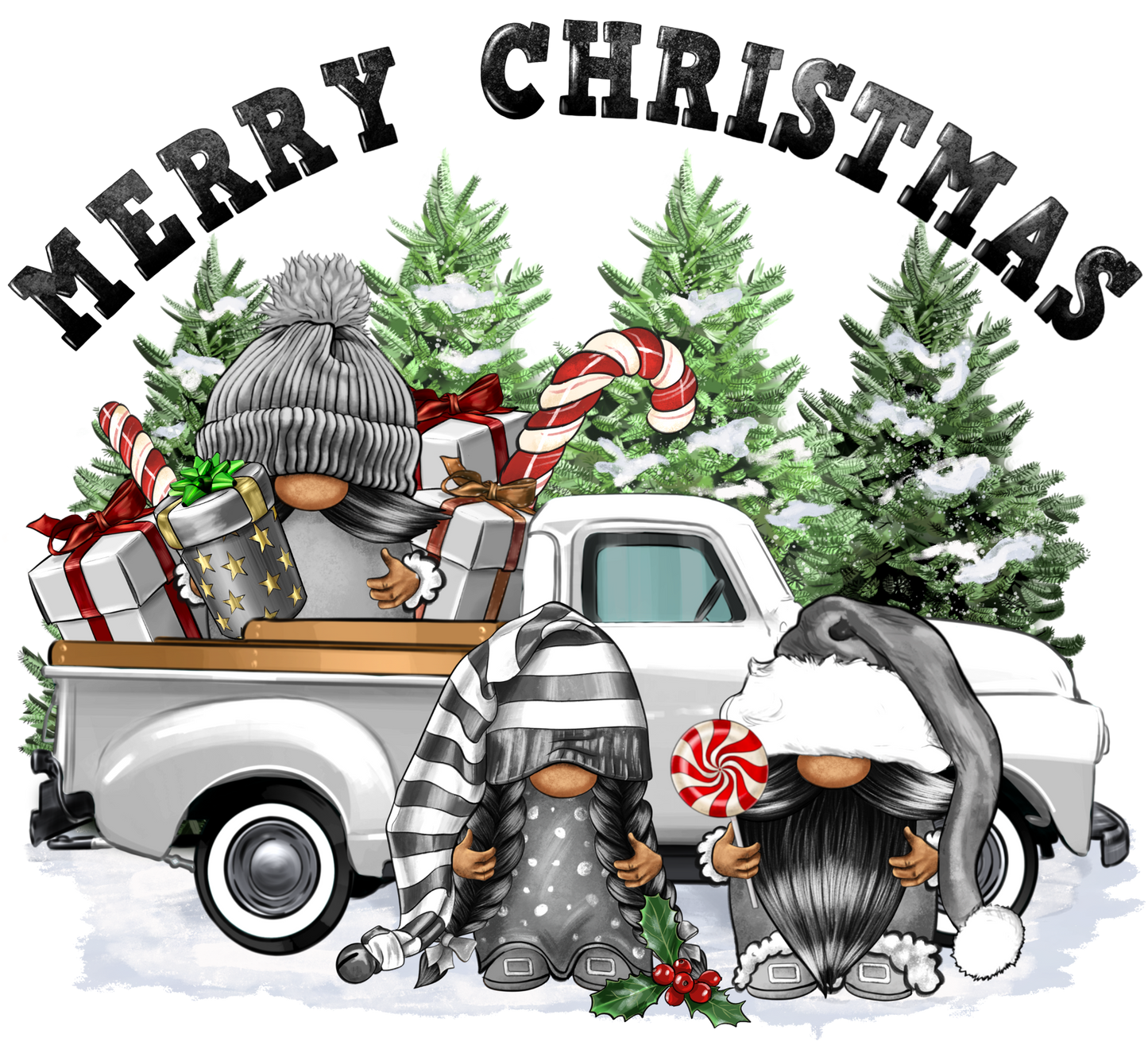 Gnome Merry Christmas DTF Transfer