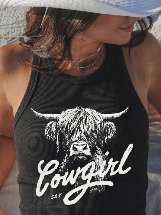 Cowgirl Say Mid-length Tank