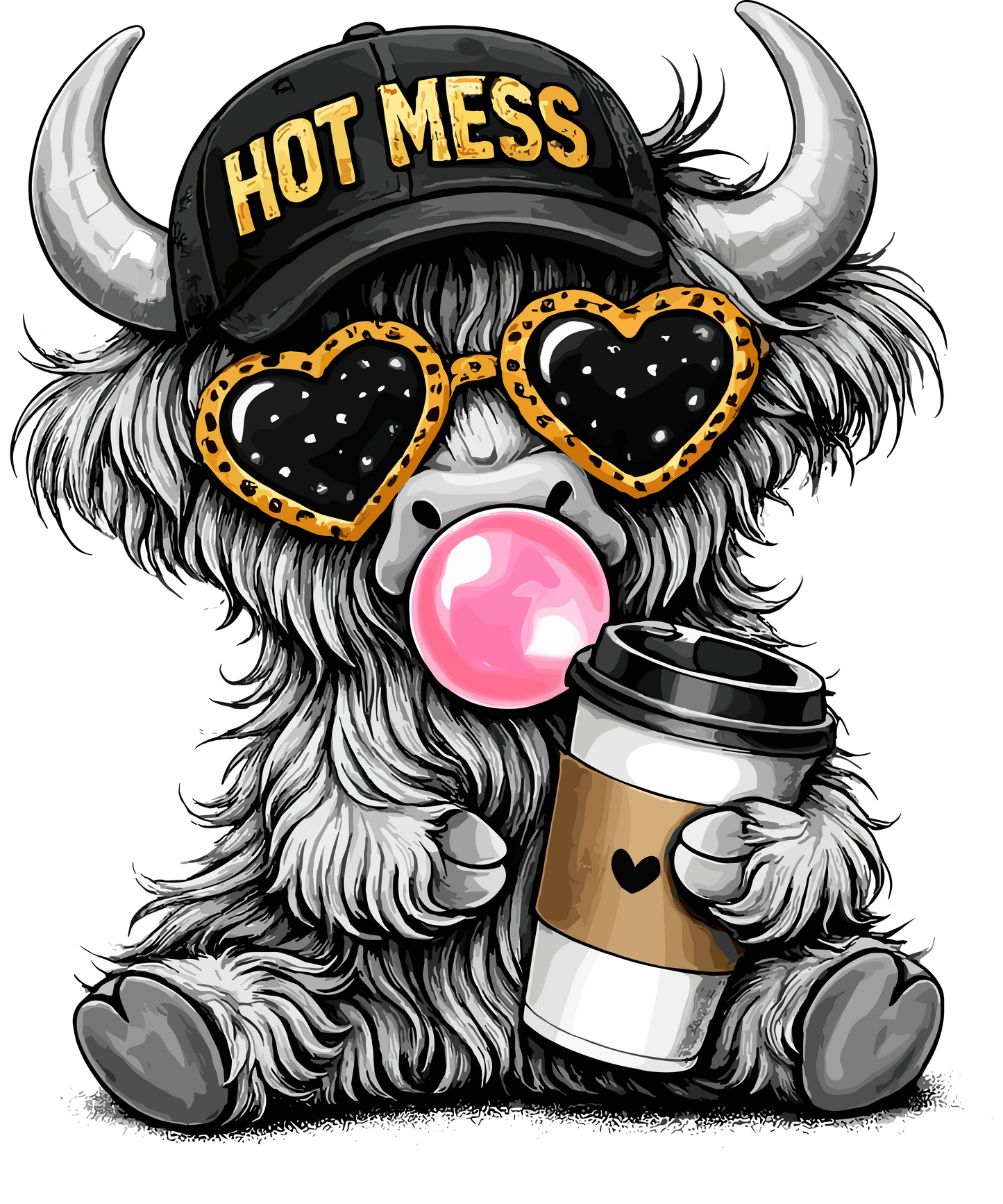 Hot Mess Highland UVDTF Decal