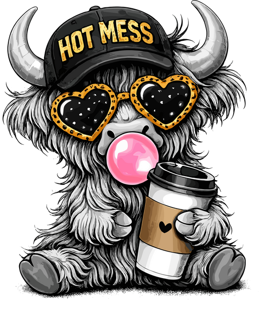 Hot Mess Highland UVDTF Decal