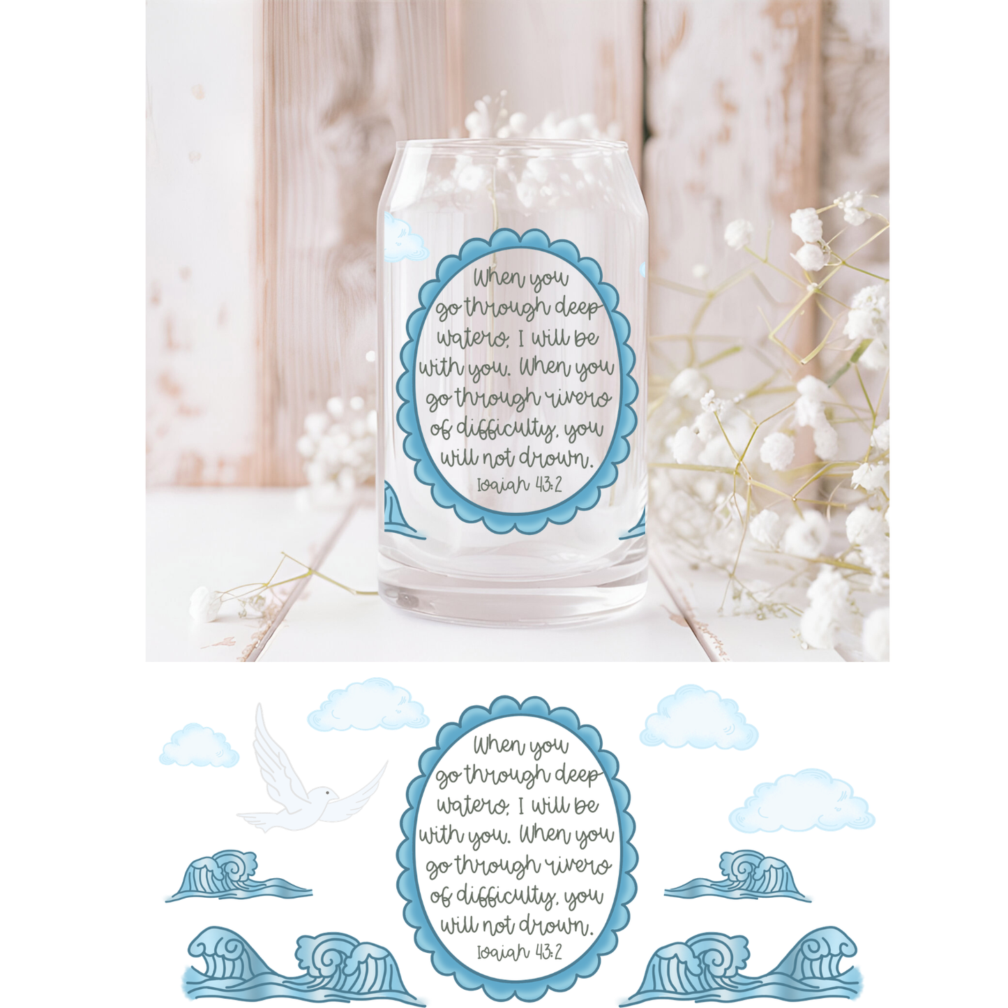 Isaiah 43:2 UVDTF Cup Wrap