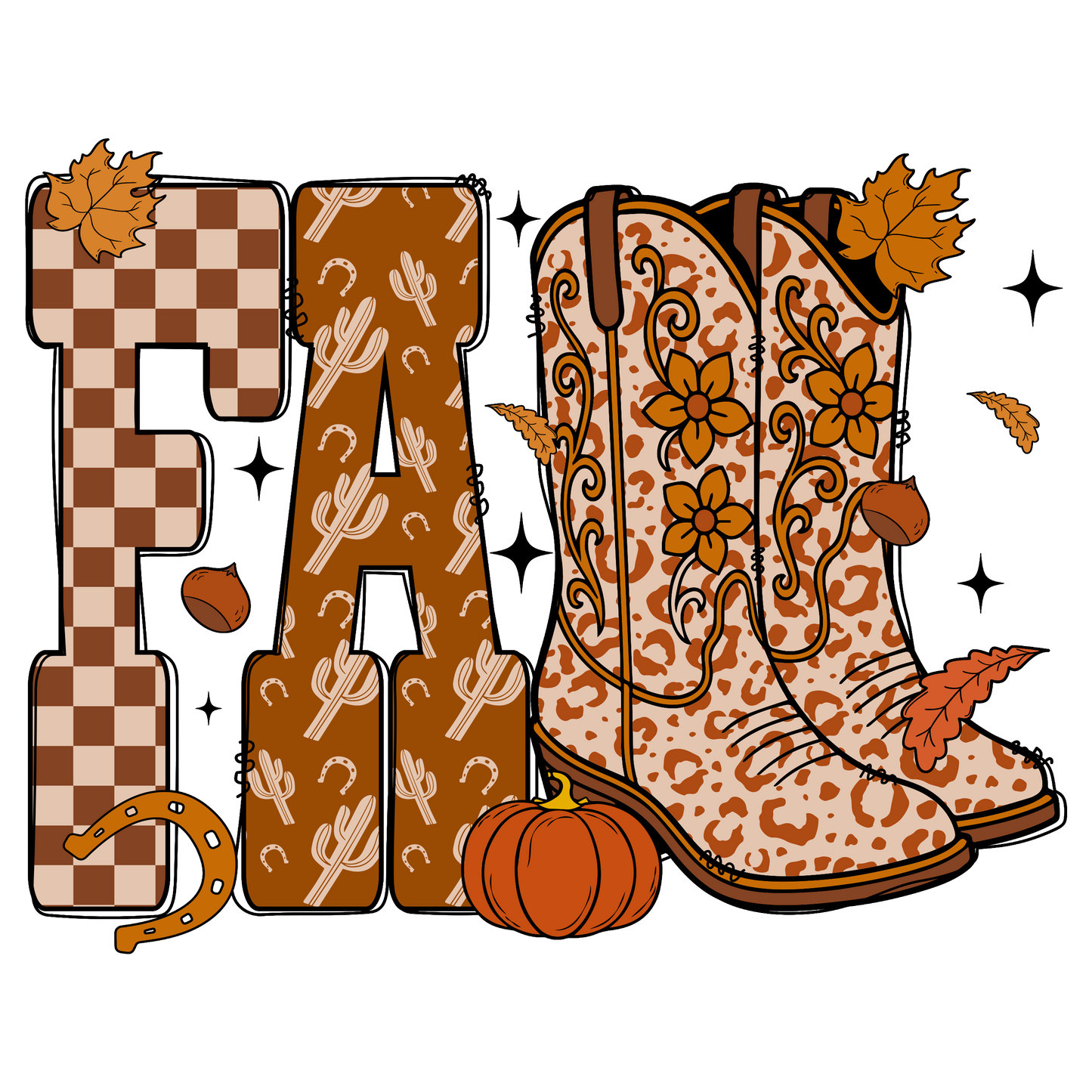 Patterned Fall Boots DTF Transfer