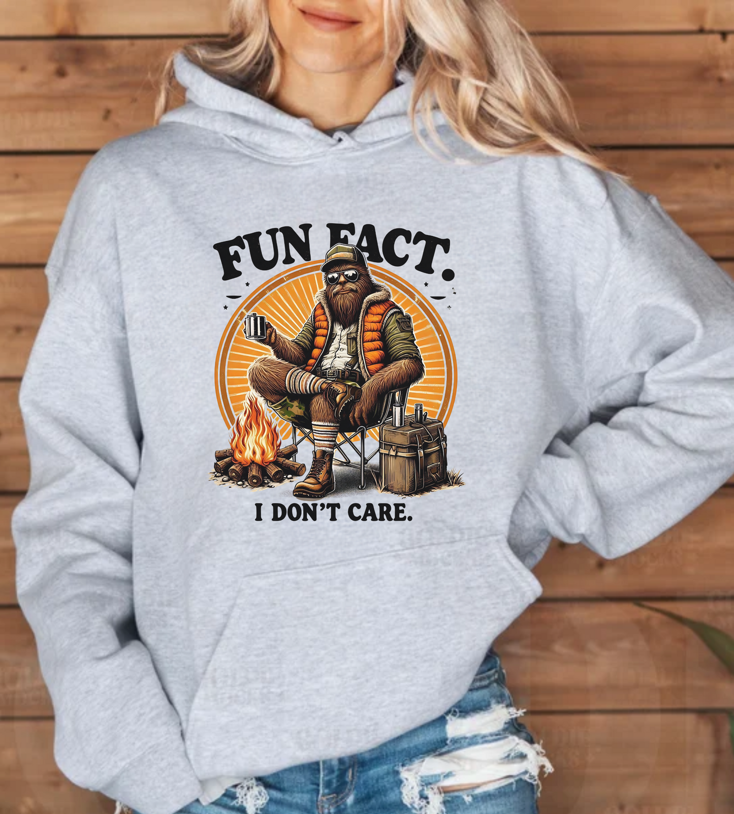 Bigfoot Fun Fact I Don't Care Hoodie