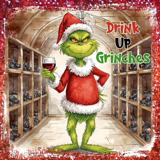 Grinchy Christmas Square Coasters