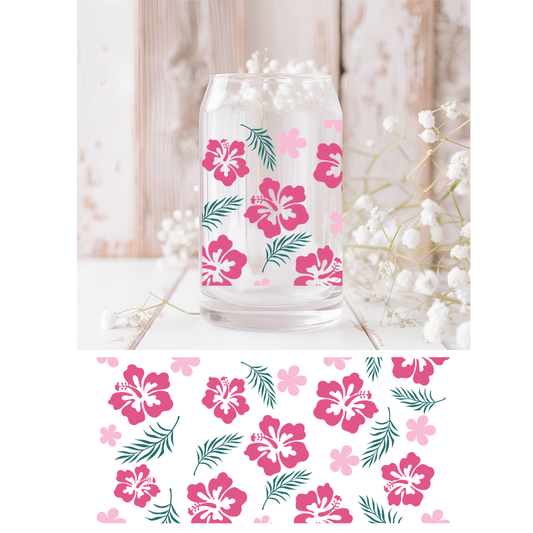 Pink Hibiscus UVDTF Cup Wrap