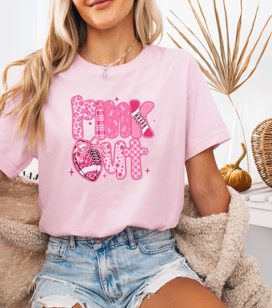 Pink Out Football Breast Cancer Tee