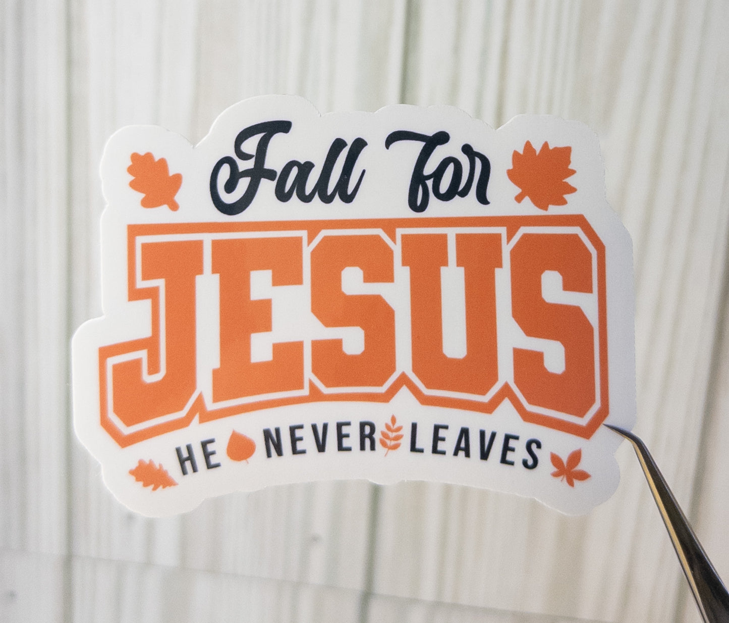 Fall for Jesus Sticker