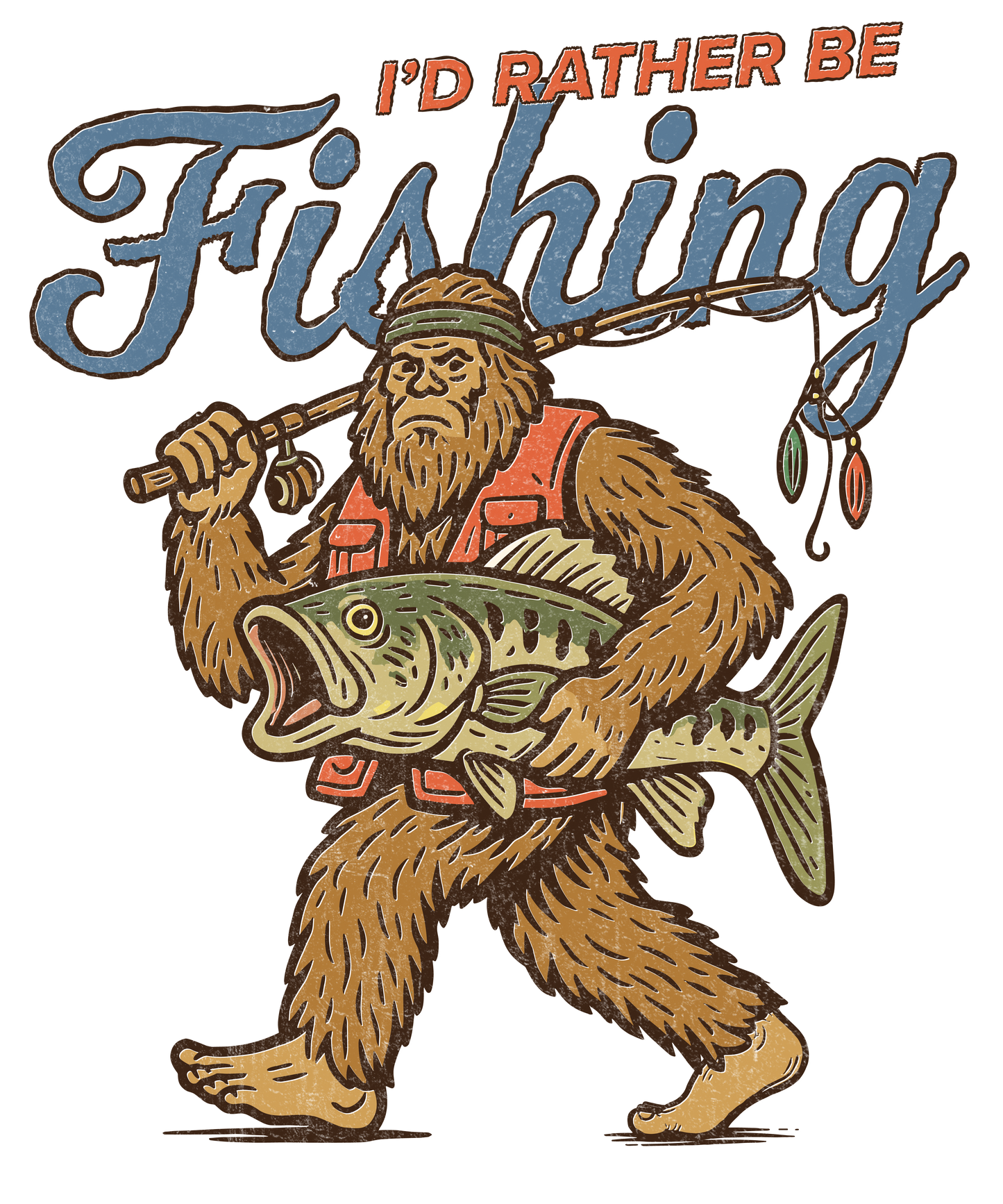 Bigfoot Fishing DTF Transfer