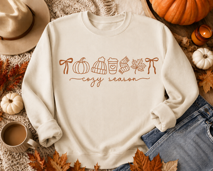 Cozy Season Sweatshirt | Fall Pumpkin Coffee Crewneck