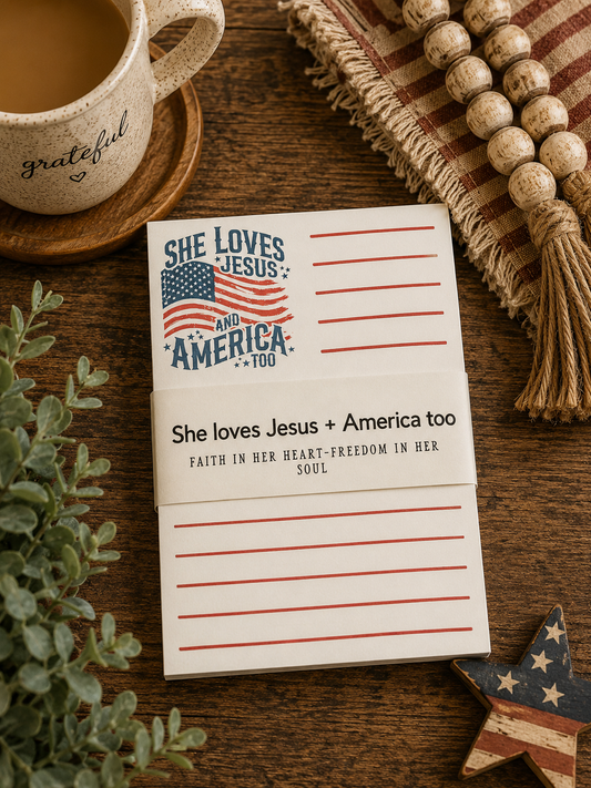 She Loves Jesus and America Too Notepad