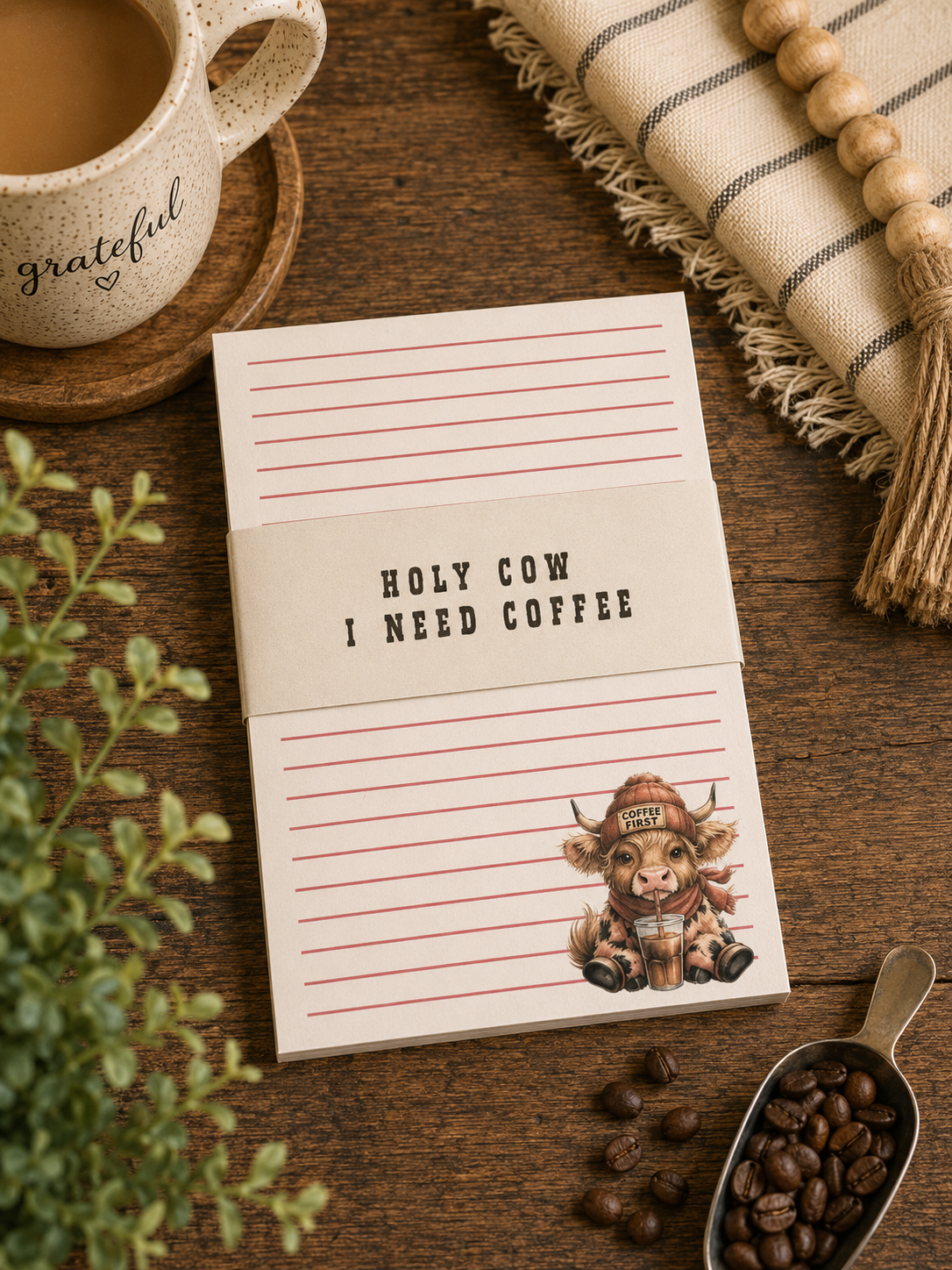 Holy Cow I Need Coffee Notepad