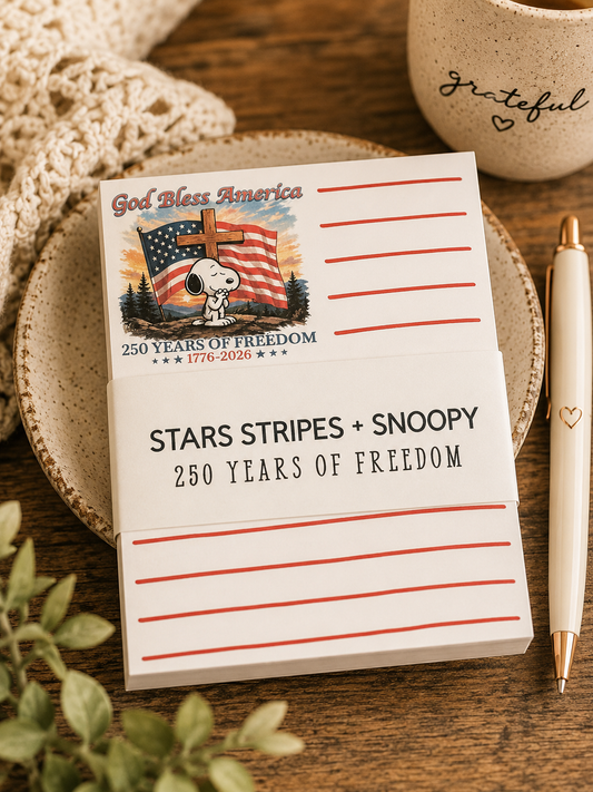 Stars Stripes + Snoopy | 250 Years of Freedom Notepad