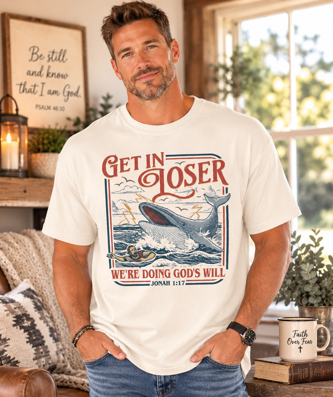 Get In Loser, We're Doing God's Will | Jonah 1:17 Christian Graphic Tee
