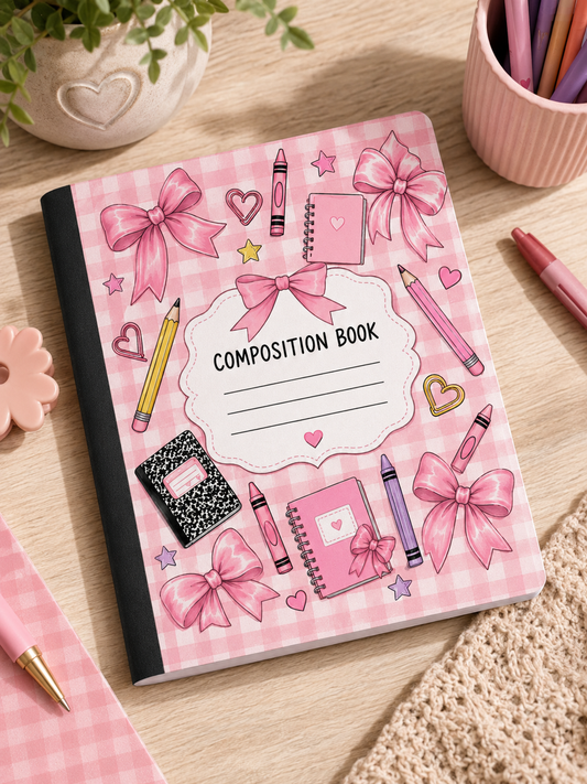 Pink Gingham Composition Notebook