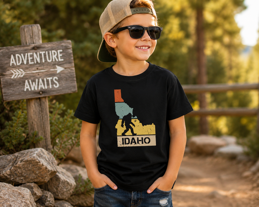 Idaho Bigfoot Kids T-Shirt | Youth Sasquatch Graphic Tee