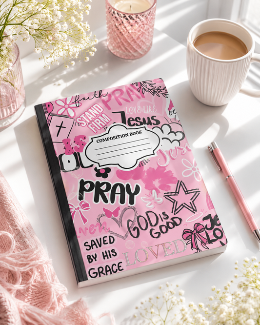 Pink Faith Composition Notebook | Christian Journal