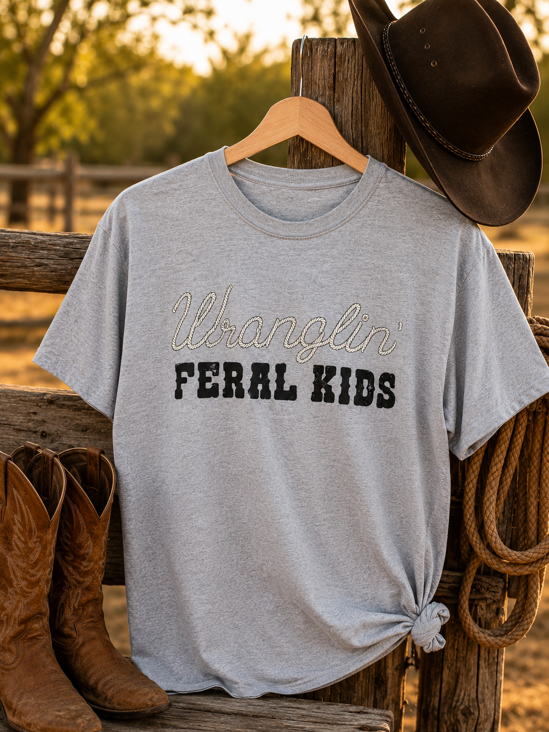 Wranglin' Feral Kids Western Graphic T-Shirt