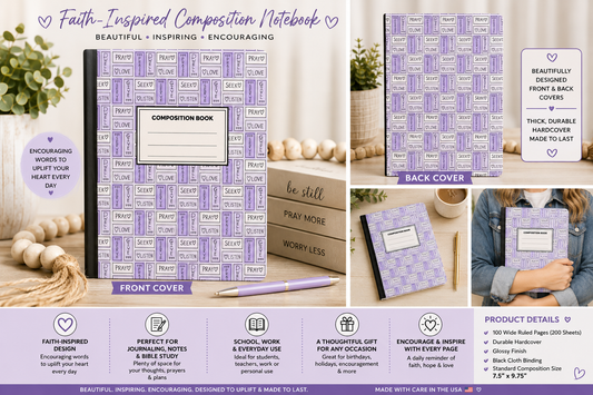 Faith-Inspired Composition Purple Notebook