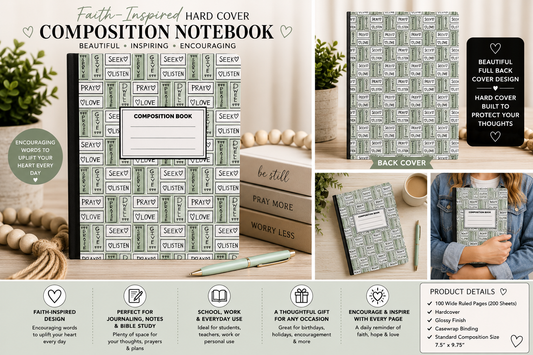 Faith-Inspired Green Composition Notebook