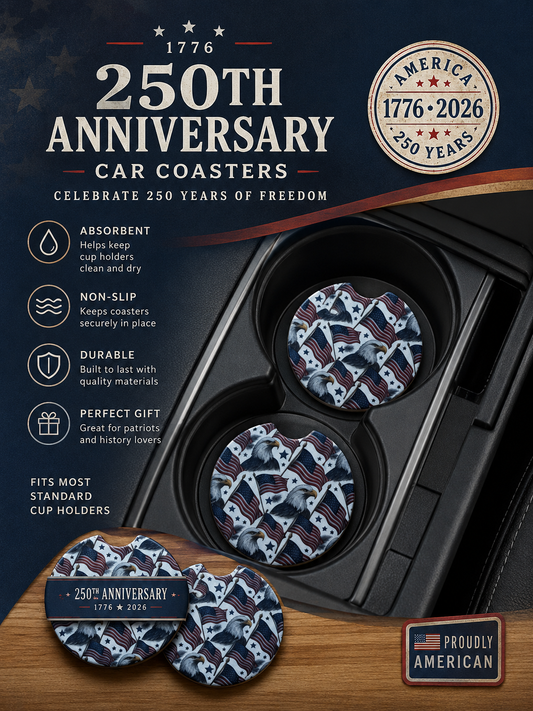 250th Anniversary Patriotic Car Coasters