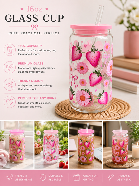 Berry Blessed Glass Cup