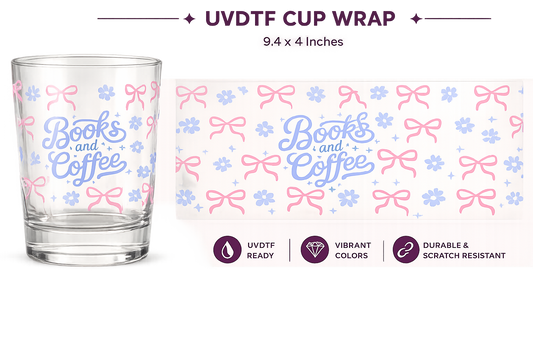 Books and Coffee UVDTF Cup Wrap