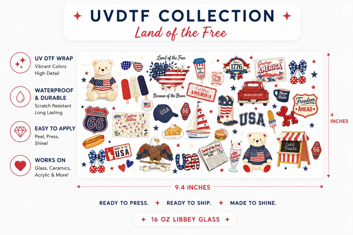 Land of the Free UVDTF Cup Wrap (Copy)