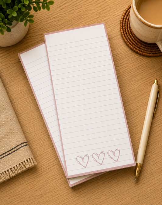 Hearts Magnetic Notepad