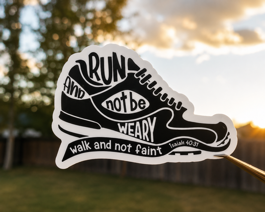 Run and Not Be Weary Sticker