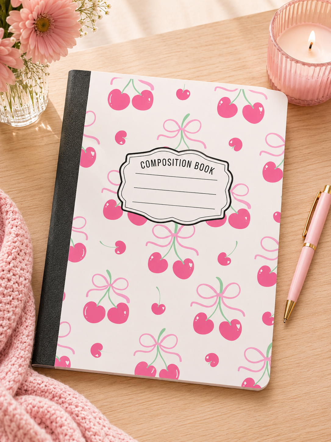 Cherrys and Bows Composition Books