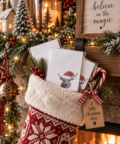 Christmas Highland Cow Notepad