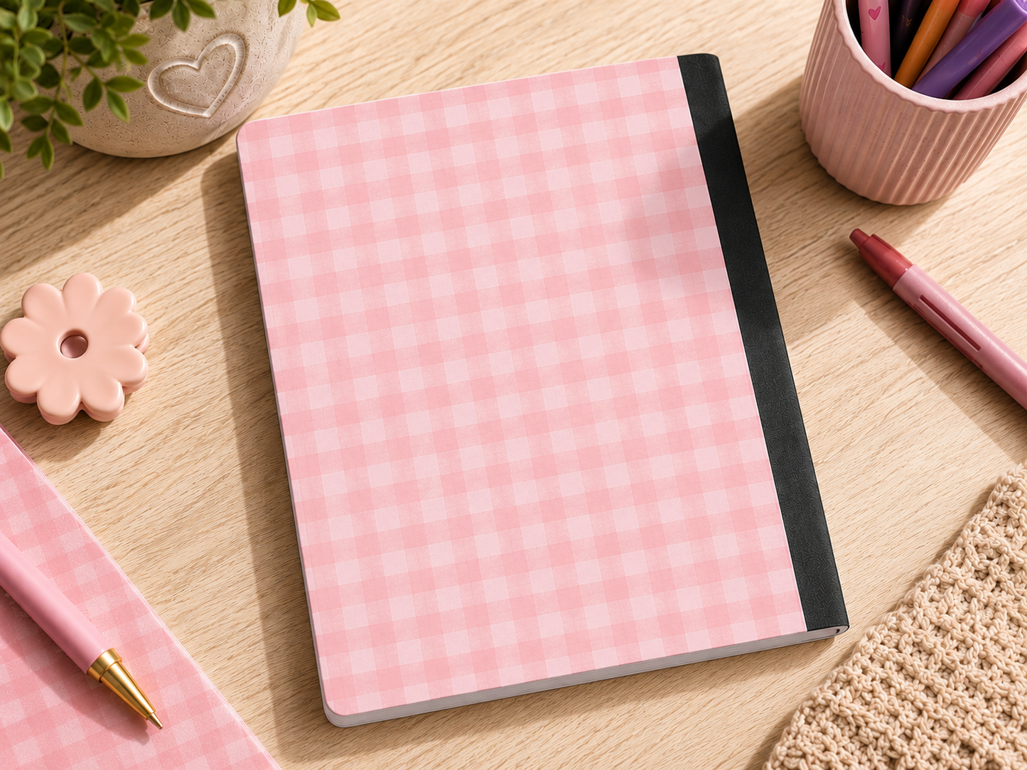 Pink Gingham Composition Notebook