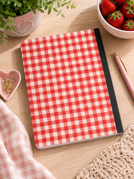 Strawberry Gingham Composition Notebook