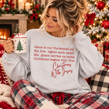 Christmas With Jesus Sweatshirt | Christian Christmas Crewneck