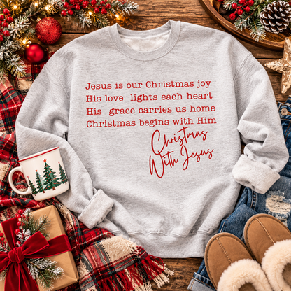 Christmas With Jesus Sweatshirt | Christian Christmas Crewneck