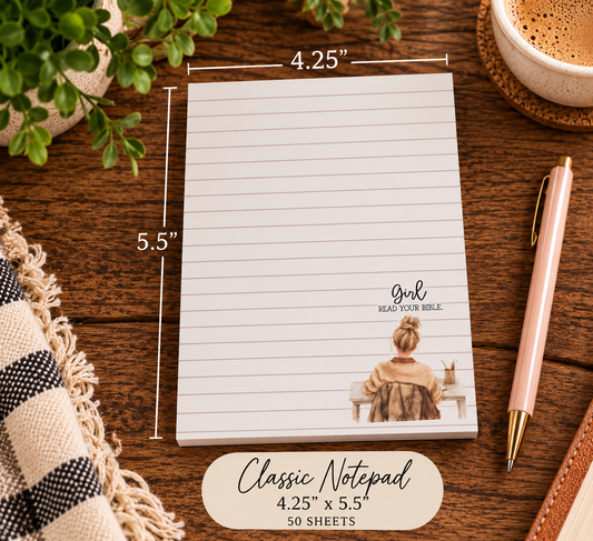 Girl Read Your Bible Notepad | Mini & Classic Sizes